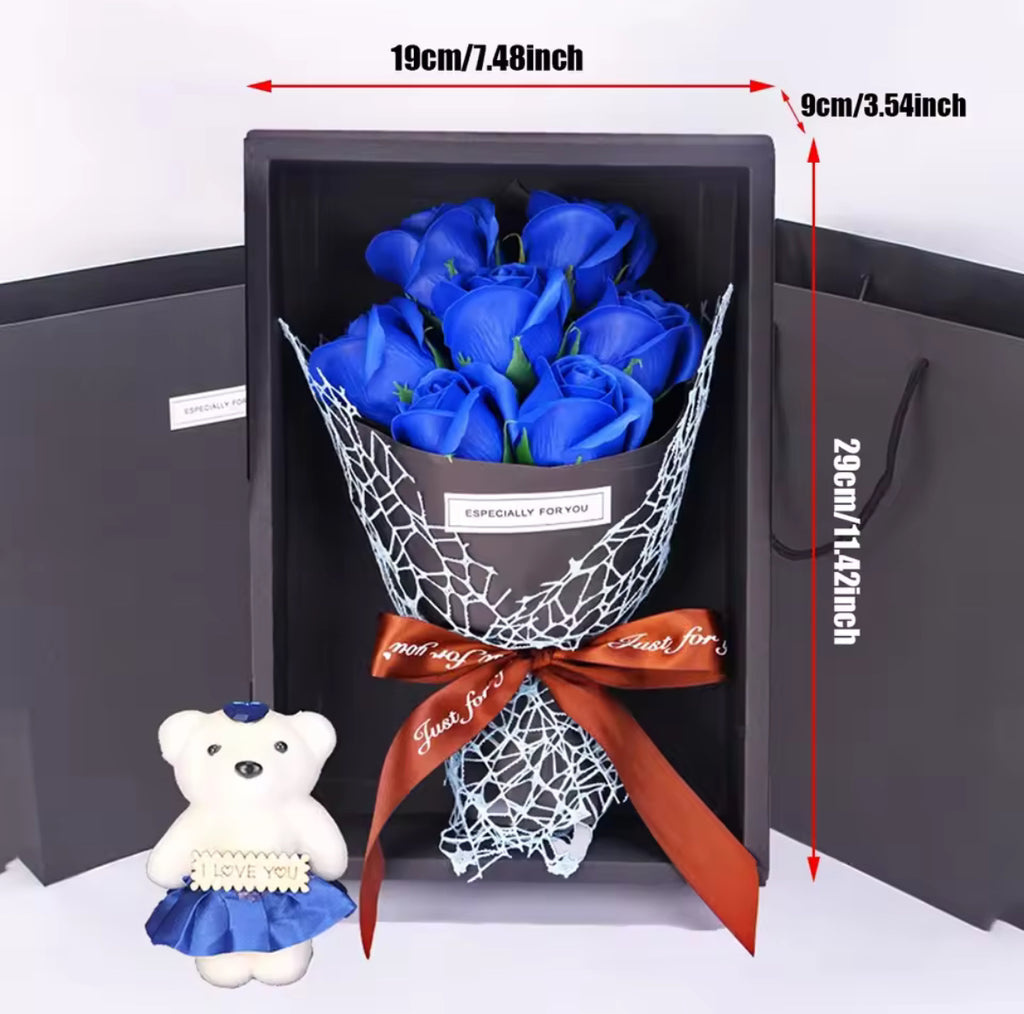 Bouquet de 7 roses Regina fait à la main