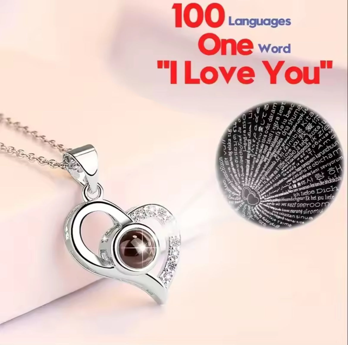 Collier rose rouge en forme de coeur avec coffret cadeau